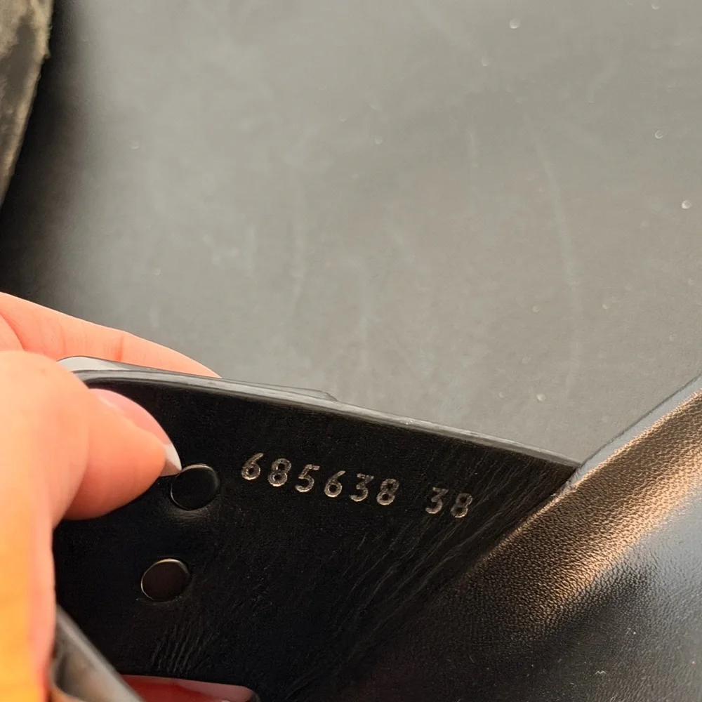 Balenciaga Black Leather Double Strap Buckle Slides - Picture 7 of 7